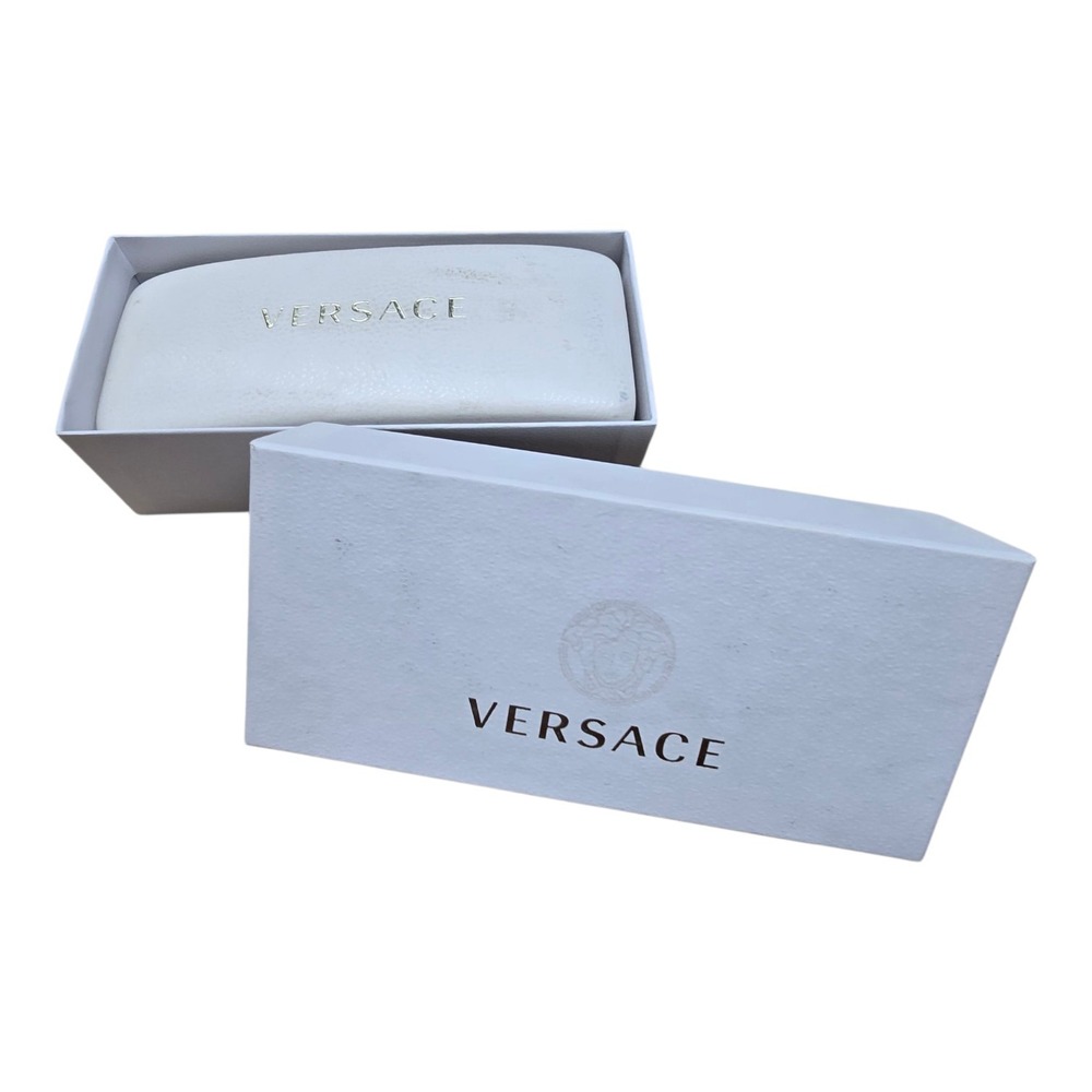 Versace Italy White Sunglass Eyeglass Hard Shell Case, Box & Cards ONLY Designer